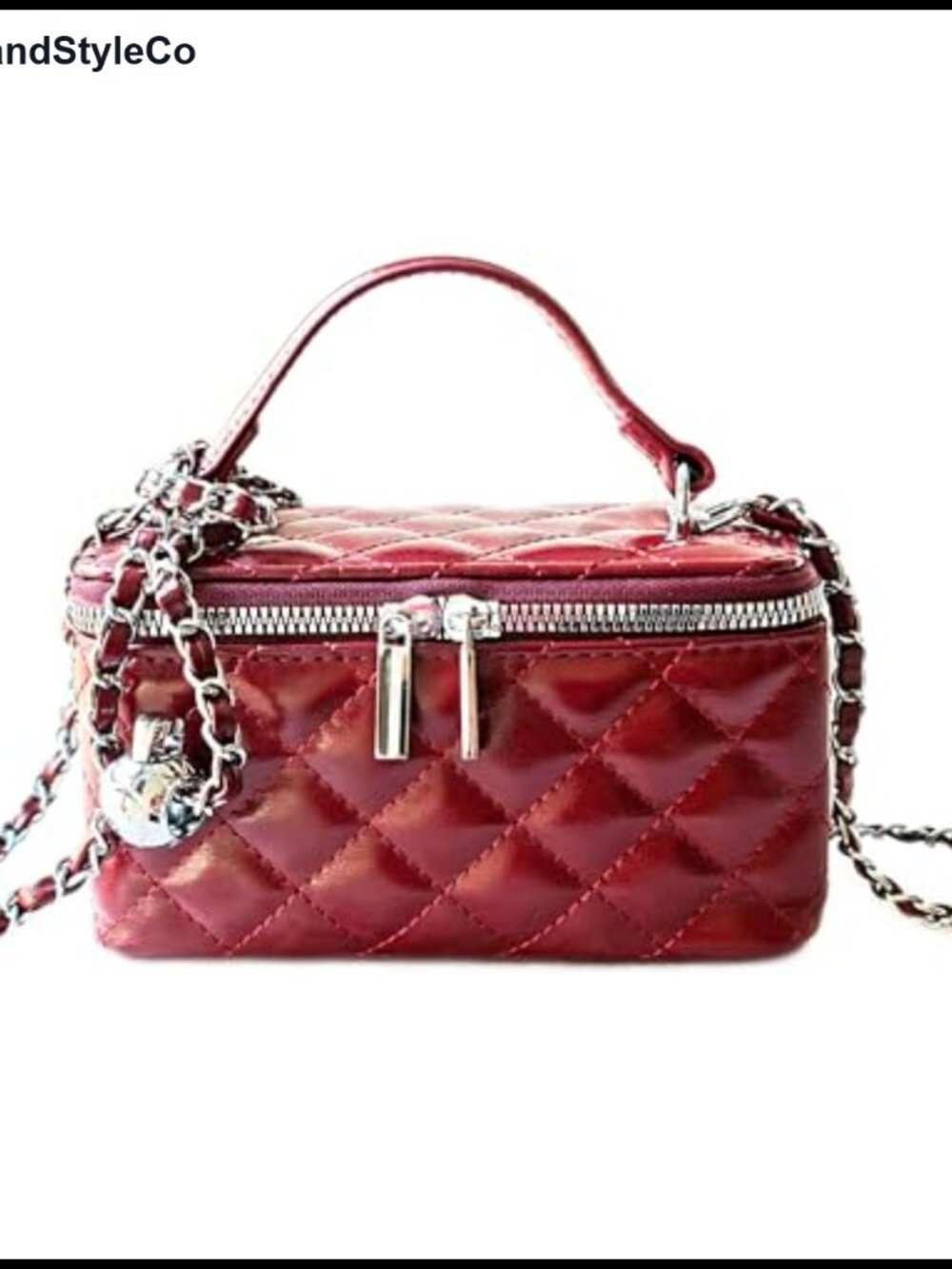 Quilted Crossbody Bag Chain Shoulder Handbag Mini Top Handle Pouch